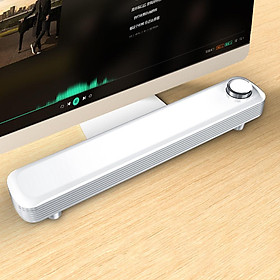 SADA V-102 Speaker Bar Computer Speakers with 2 * 3.5mm Audio Cable for Mic & Audio Wired Computer Sound Bar Stereo USB