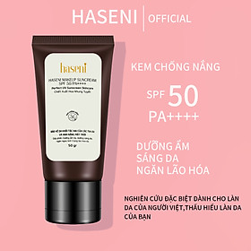Kem chống nắng Makeup Haseni SPF 50/PA++++50g, nâng tone dưỡng trắng