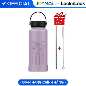 Bình Giữ Nhiệt Lock&Lock Riga Tumbler LHC4160 (897ml) - Hàng Chính Hãng, Bằng Thép Không Gỉ, Có Lưới Lọc Inox - Tặng Kèm Ống Hút Và Cọ Rửa Ống Hút