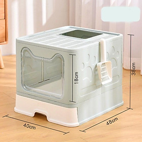 Nhà vệ sinh khép kín chống mùi hiệu quả cho mèo - hộp cát vệ sinh có thể gấp gọn