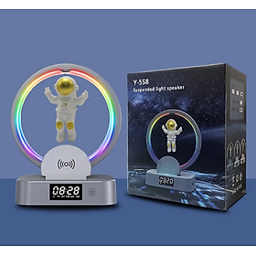Mua Cao cấp - Đèn Ngủ Công Nghệ Kiêm Loa Bluetooth đa năng  sạc không dây  Đồng hồ  đèn led RGB Maglev Astronaut in Space