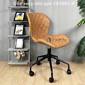 Mua Ghế xoay làm việc nệm PVC màu nâu bò chân nâng hạ độ cao hiện đại CE1001-P