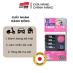 Giấy Nhám Size S, M Water Proof Abrasive Paper Soft99 6 miếng giấy B-122 B-123