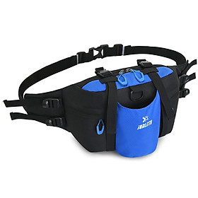 Túi đeo thắt lưng thể thao với ngăn giữ chai nước để đi cắm trại leo núi-Màu xanh dương