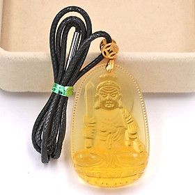 Dây chuyền Bất động minh vương pha lê vàng 5cm