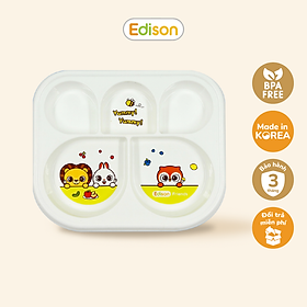Khay ăn dặm 5 ngăn Edison Hàn Quốc có đế chống trơn cho bé mã 6872