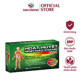 Hoạt Huyết Minh Não Khang Extra Hỗ Trợ Hoạt Huyết, tăng Cường Tuần Hoàn Máu Não Hộp 2 Vỉ x 10 Viên Nang