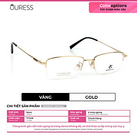 Gọng kính titanium LS9011 nửa khung thời trang nam cao cấp siêu nhẹ siêu bền OURESS