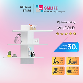 Kệ gỗ treo tường trang trí hiện đại SMLIFE Wilfold  | Gỗ MDF dày 17mm chống ẩm | D110xR20xC90cm -  Màu