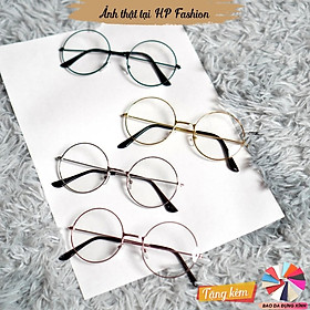 Gọng kính cận ngố tròn Kính mát giả cận Nobita Oval form Hàn Quốc nam nữ thời trang K4
