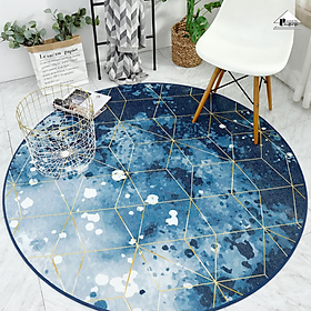 Mua Thảm Tròn Chinell Trang Trí Phòng Ngủ Đế Chống Trượt Blue Galaxy