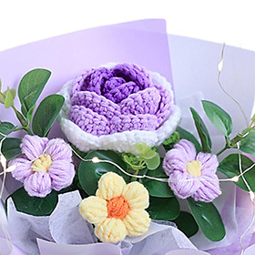Crochet Flower Bouquet Knitted Flowers for Festival Girl Friend Mother's