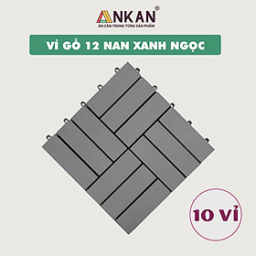 Mua Vỉ gỗ lót sàn ban công Loại 12 Nan Màu Xanh Lam  Thương Hiệu ANKAN  Tiêu Chuẩn Châu Âu  Vỉ Ốp Gỗ Lót Sàn  Vỉ Nhựa Gỗ Lót Ban Công  Ngoài Trời  Hành Lang  Sân Vườn  Hồ Bơi  Vỉ Gỗ Tự Nhiên  Siêu Bền  Chịu Nước Tốt (10 Vỉ)