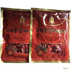 2 Gói Kẹo Hồng Sâm Vitamin Hàn Quốc 200g, Kẹo Nhân Sâm Hàn Quốc