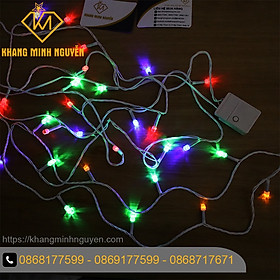 Mua Đèn trang trí Noel  Giáng Sinh - Bộ 20 đèn lục giác 3 mét nhiều màu có chớp  không đổi màu - có bọc nhựa chống nước