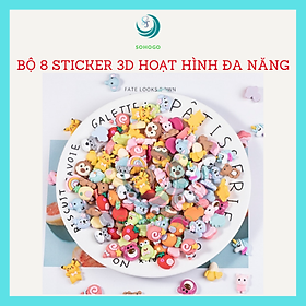 Bộ 8 Sticker 3D nhân mã hoạt hình cute, nhãn dán cho ốp lưng điện thoại, bình nước, nón bảo hiểm, giày dép…Giao mẫu ngẫu nhiên