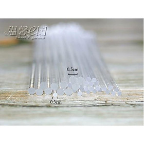 Đoạn que mica trong suốt hình trụ làm phụ kiện trang trí tiểu cảnh, DIY