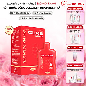 (New) Nước uống Collagen dipeptide 15 túi Sắc Ngọc Khang tinh khiết nhập khẩu từ Nhật Bản, đạt chuẩn hàm lượng hấp thụ nhanh & vượt trội giúp trẻ hóa làn da - săn chắc và sáng mịn