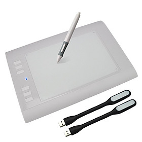 Bảng Vẽ Đồ Họa Cảm Ứng Điện Tử H58L Tặng Kèm 02 Đèn LED USB Cao Cấp AZONE