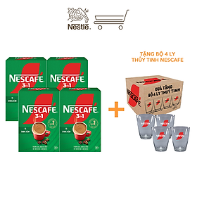 Combo 4 hộp nescafe 3in1 công thức cải tiến - vị rang đậm hộp 20 gói