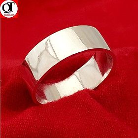 Nhẫn nam bạc ta bản trơn không gắn đá bản rộng khoảng 0,7cm trang sức Bạc Quang Thản - QTNA7