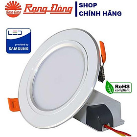 Đèn LED âm trần 9W Rạng Đông, khoét lỗ 110, vỏ nhôm đúc - (Viền vàng/ viền bạc)