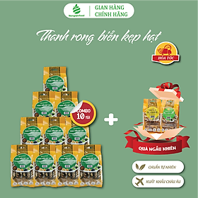 Combo 10 túi thanh rong biển kẹp hạt KHÔNG ĐƯỜNG Nonglamfood túi 95g 8