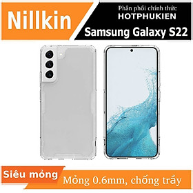 Ốp lưng silicon dẻo trong suốt cho Samsung Galaxy S22 hiệu Nillkin Nature Pro mỏng 0.6mm - hàng nhập khẩu