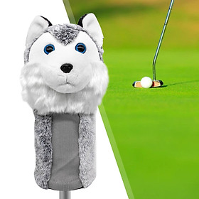 Golf Club Headcover, Wood Head Cover Long Neck Protector for 460cc Driver ,Gray and White