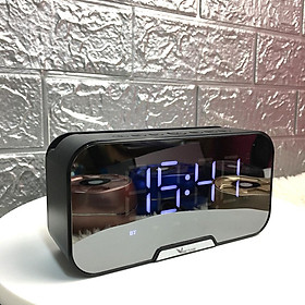 Loa Bluetooth Mặt Gương Kiêm Đồng Hồ Báo Thức V5.0 VINETTEAM - Có Khe Cắm Thẻ Nhớ -FM-Phiên Bản Mới 2020- Hàng Nhập Khẩu