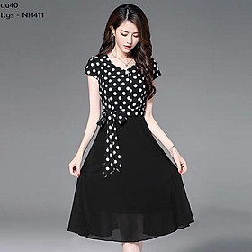 NH411 ĐẦM XÒE CHẤM BI CỘT NƠ