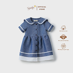 Đầm Babydoll Tay Ngắn Cổ Thủy Thủ Xinh Xắn Cho Bé - SOFIA DRESS - DRL015 - SAOLA KIDS CLOTHING