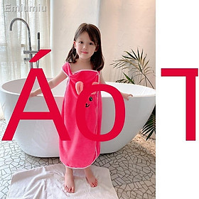 ﹍❏✓Khăn tắm trẻ em hoạt hình dễ thương có thể mặc váy tắm địu
