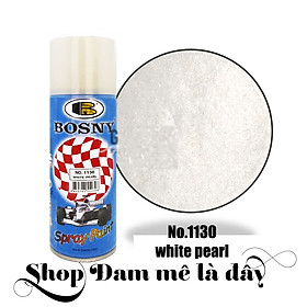 Mua Sơn xịt màu đen nhũ Metallic Back No.1139  trắng nhũ ngọc trai White Pearl No.1130 sơn ô tô x e máy cao cấp Bosny - nhập khẩu Thái Lan