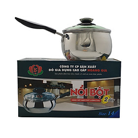 Nồi nấu bột inox Hoàng Gia 14cm 2 đáy