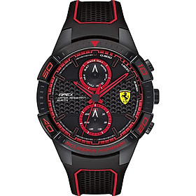 Đồng Hồ Nam Máy Pin Lịch Thứ Ngày Dây Cao Su Ferrari (46mm)