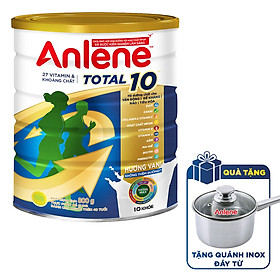 MỚI Sữa bột bổ sung dinh dưỡng Anlene Total 10 lon 800g tặng quánh inox