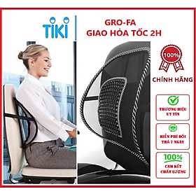 Tấm Lưới Tựa Lưng Cho Văn Phòng , Học Sinh - Đệm Ghế Lưng Cho Tài Xế, Lái Xe Hỗ Trợ Cột Sống, Giảm Nhức Mỏi- Chính Hãng GROFA