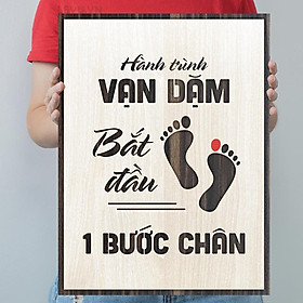 Mua Tranh treo slogan LEVU LV008  Hành trình vạn dặm bắt đầu từ một bước chân