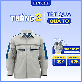 Mua Quần áo bảo hộ lao động Thinksafe PR02  trang phục lao động kỹ sư công nhân có túi hộp thoải mái thoáng mát thấm hút mồ hôi