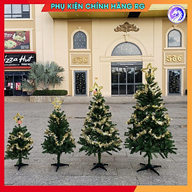 Mua Cây thông noel 1m8 1m5 1m2 90cm tặng kèm 1 ngôi sao đỉnh và dây kim tuyến trang trí giáng sinh tán dày lá rộng - CÂY CAO 1.5M