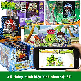 Túi thẻ bài nhân phẩm Plants vs Zombies thông minh hiện hình nhân vật 3D qua App trên điện thoại máy tính bảng gồm 5 lá có 1 lá phẩn quang 2030 1