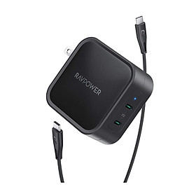 Củ Sạc PD 90W Công Nghệ GaN RAVPower RP-PC128 2 Cổng Type-C Sạc Smartphone, Tablet Laptop - Hàng Chính Hãng