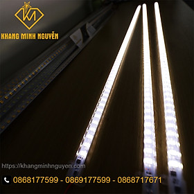 Mua  Combo 5 thanh  LED thanh 220v 1m - 2 hàng bóng chip 5730 SMD siêu sáng có bọc nhựa màu trắng 6000K và vàng 3000K