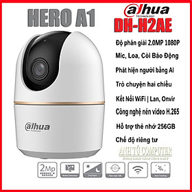 Camera Wifi quay quét trong nhà 2MP DAHUA HERO A1 DH-H2AE hàng chính hãng