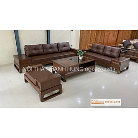 Sofa góc gỗ sồi mẫu hiện đại MS 14.5 