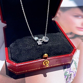 Dây chuyền bạc liền mặt đính đá cao cấp bạc  YN JEWELRY