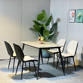 Mua Bộ bàn ăn mặt đá carmic bóng kết hợp ghế Nordic 2 màu