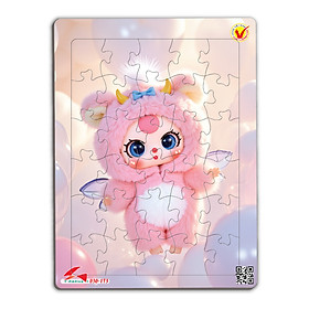 Xếp hình A4 -30 mảnh ghép Tia Sáng: 030-173-Baby three - Bướm tặng tranh tô màu