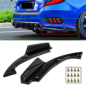 Rear Bumper Canard Splitter Apron Valence Spoiler Lip For Honda Civic 2016-2018